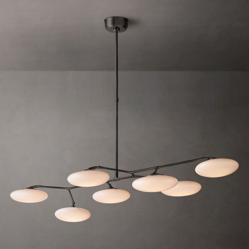 Sylvaine Frosted Glass Linear Chandelier 60"