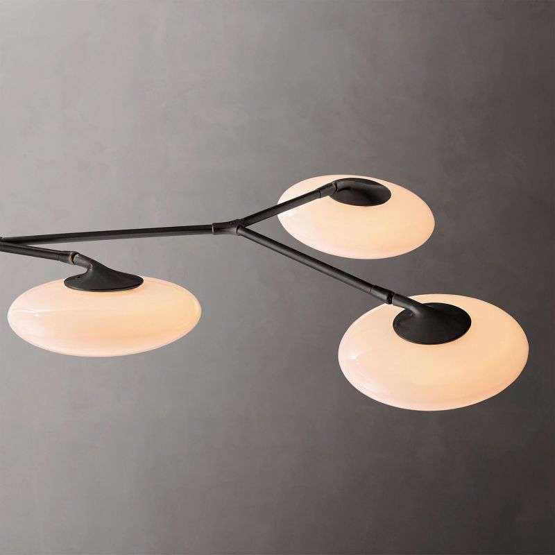 Sylvaine Frosted Glass Two-Tier Chandelier 65"