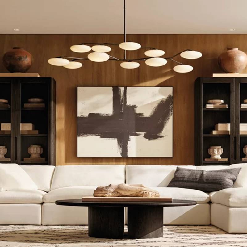 Sylvaine Frosted Glass Two-Tier Chandelier 65"