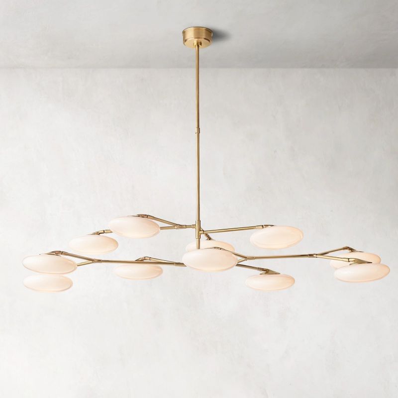 Sylvaine Frosted Glass Two-Tier Chandelier 65"