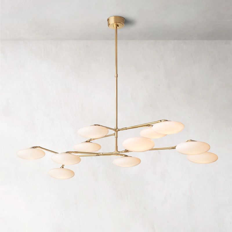 Sylvaine Frosted Glass Two-Tier Chandelier 65"