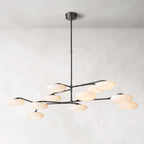 Sylvaine Frosted Glass Two-Tier Chandelier 65"