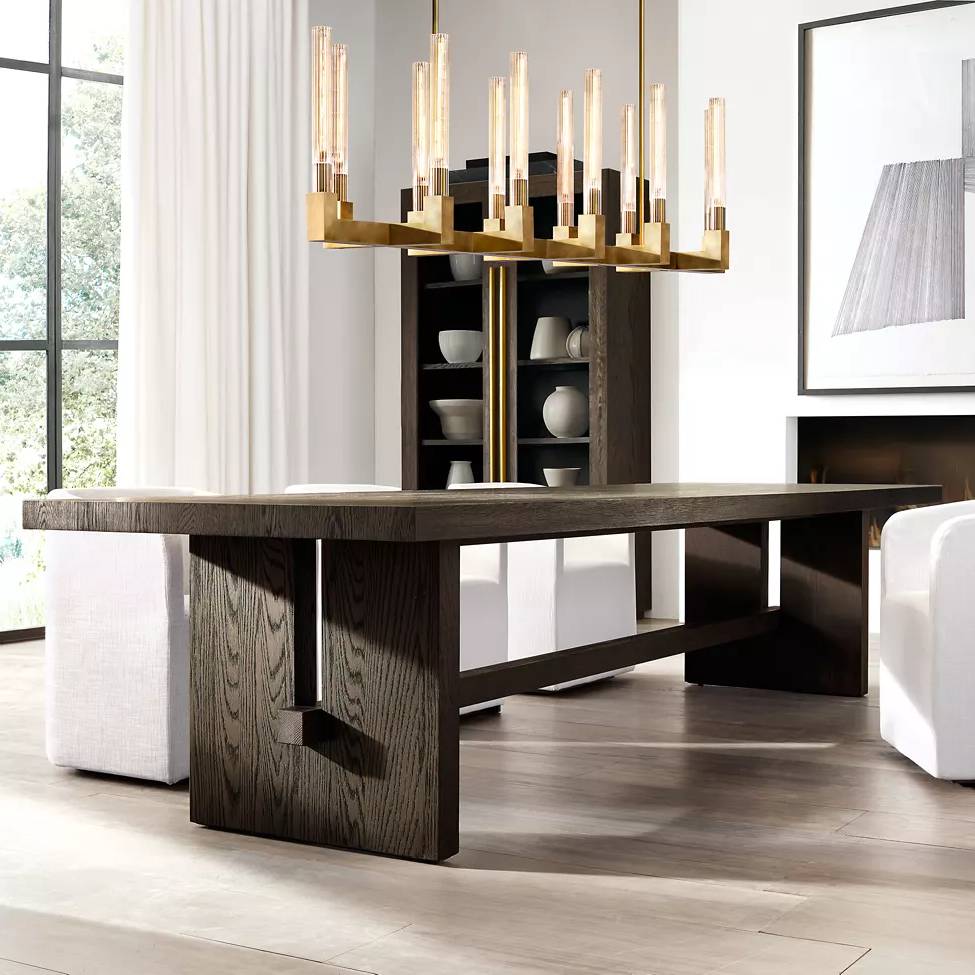 Cannele Ribbed Glass Linear Chandelier 55"