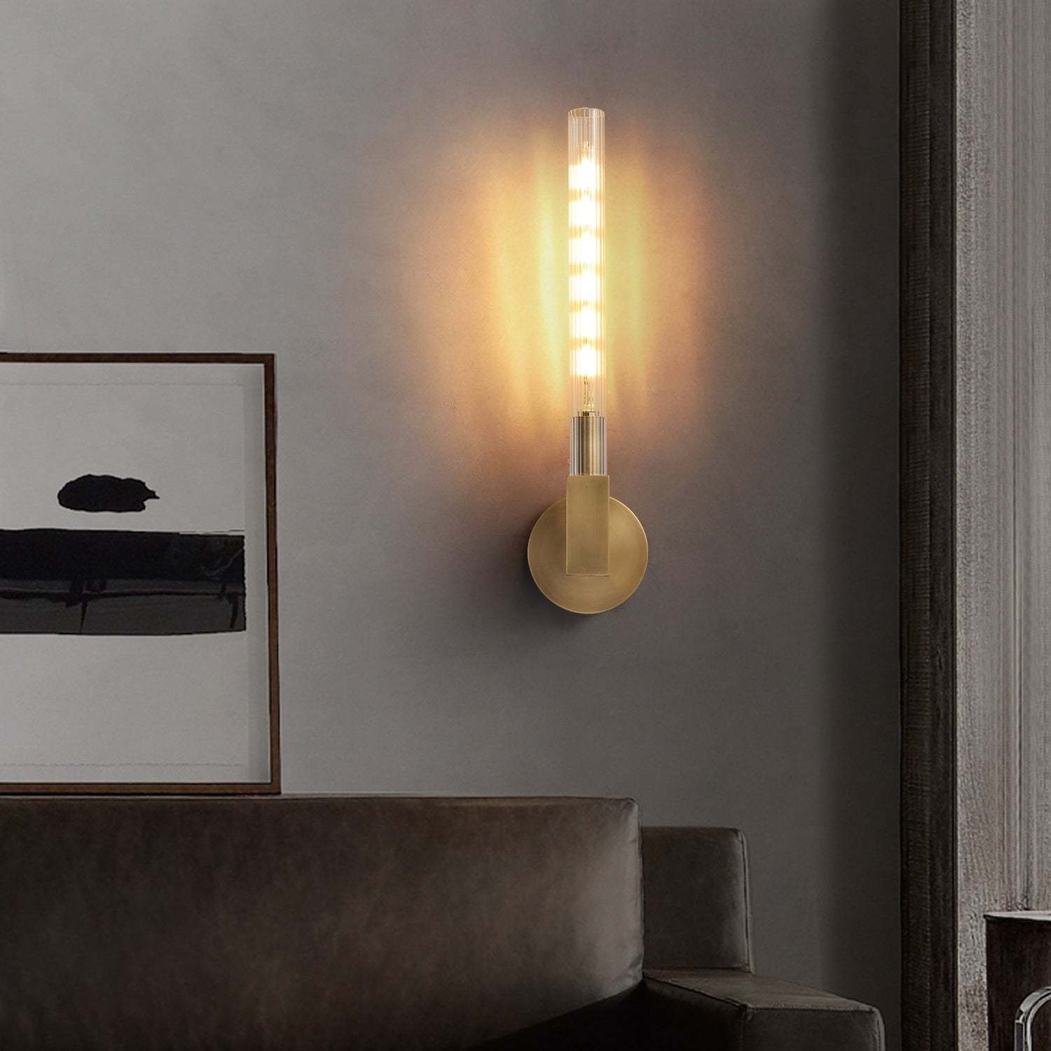 Cannele Ribbed Glass Wall Sconce