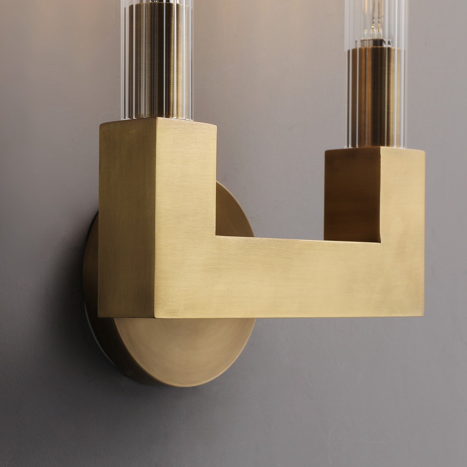 Cannele Ribbed Glass Double Wall Sconce