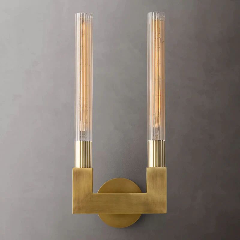 Cannele Ribbed Glass Double Wall Sconce