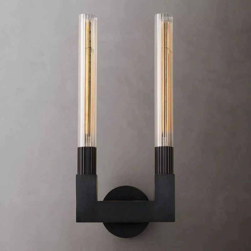 Cannele Ribbed Glass Double Wall Sconce