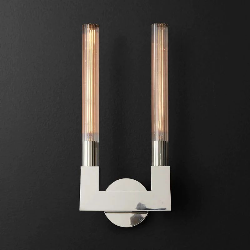 Cannele Ribbed Glass Double Wall Sconce