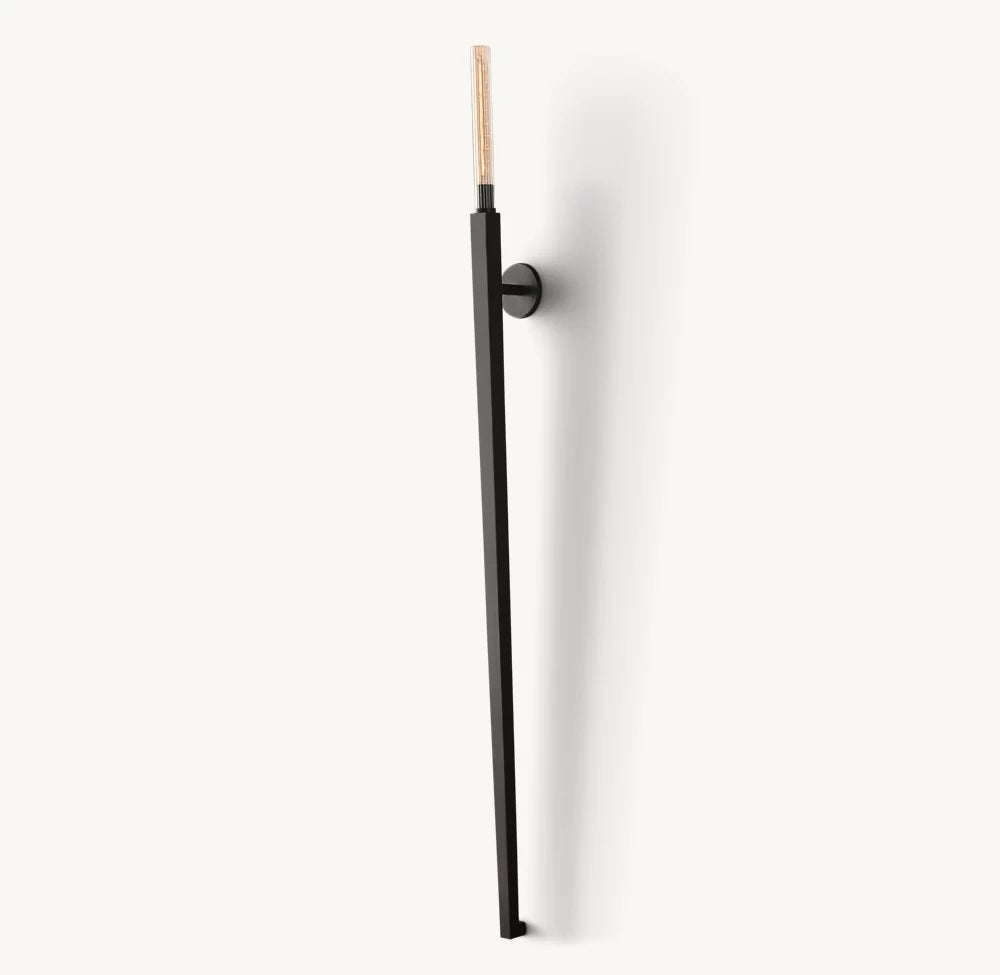 Cannele Ribbed Glass Torch Wall Sconce