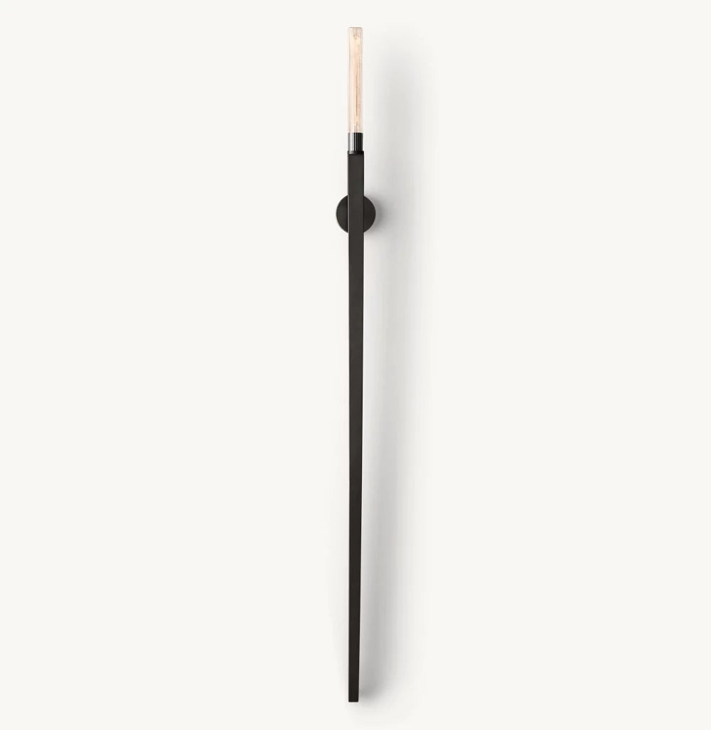 Cannele Ribbed Glass Torch Wall Sconce