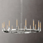 Cannele Ribbed Glass Round Chandelier 72"