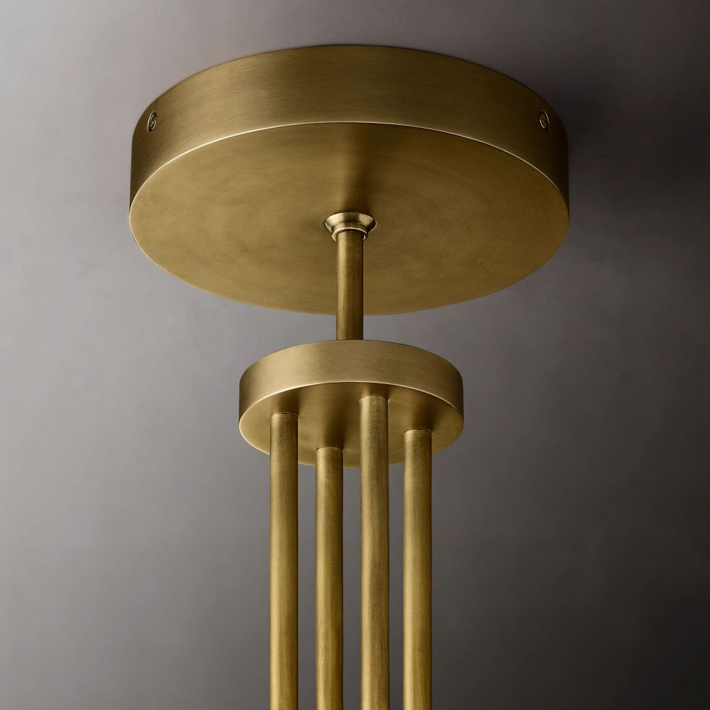 Cannele Ribbed Glass Round Chandelier 72"
