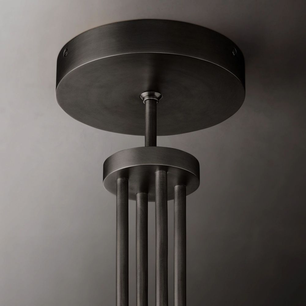 Cannele Ribbed Glass Round Chandelier 72"