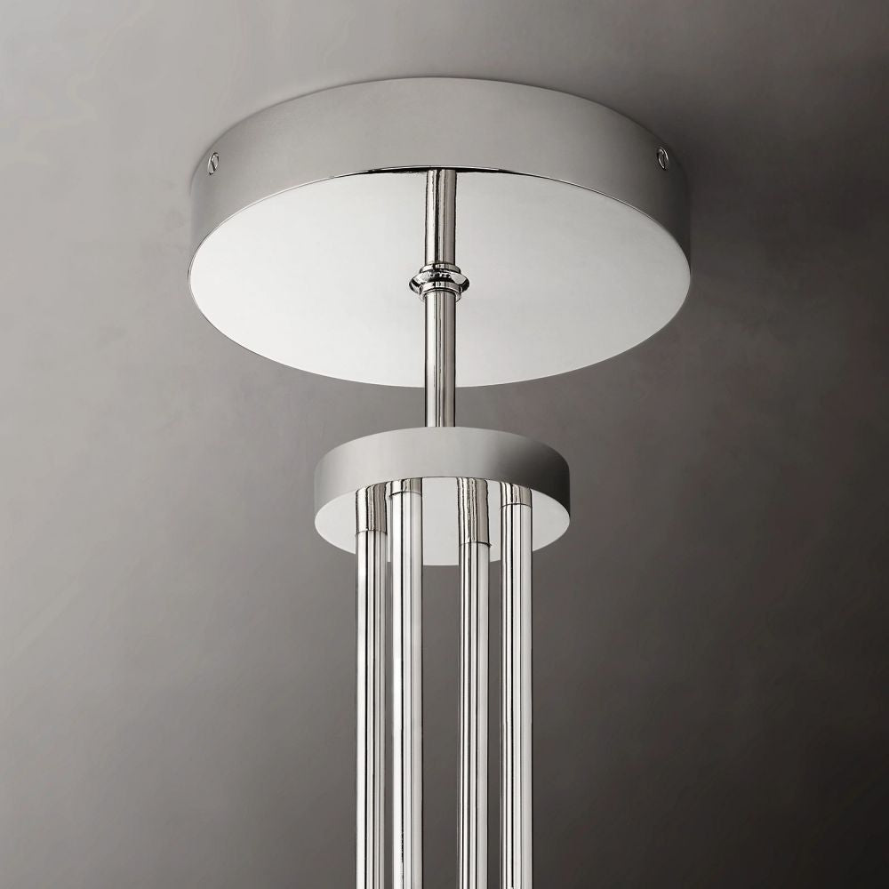 Cannele Ribbed Glass Round Chandelier 48"