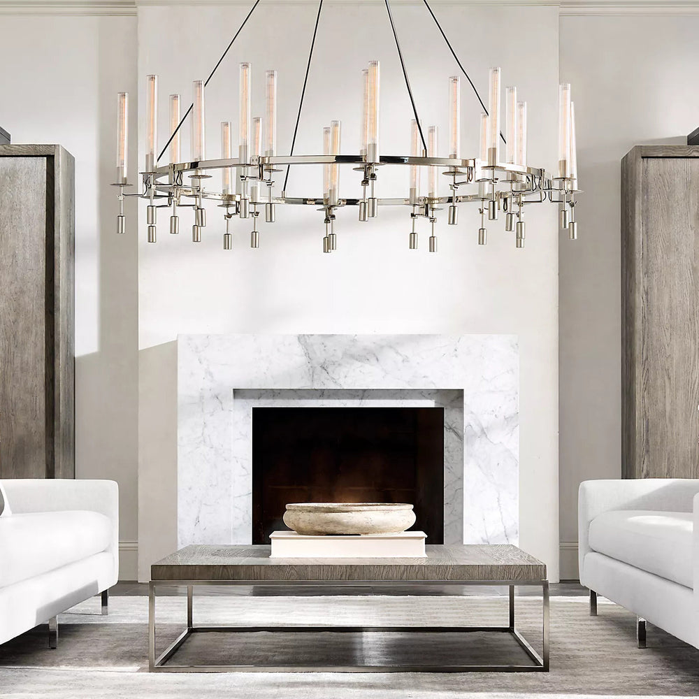 Fontanelle Vintage Glow Round Chandelier 70"