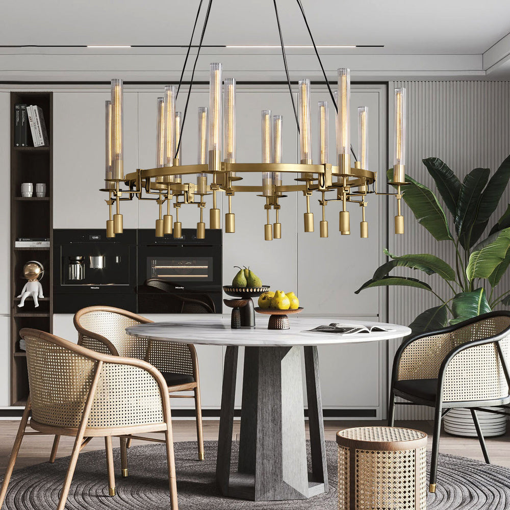 Fontanelle Vintage Glow Round Chandelier 46"