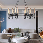 Fontanelle Vintage Glow Round Chandelier 58"