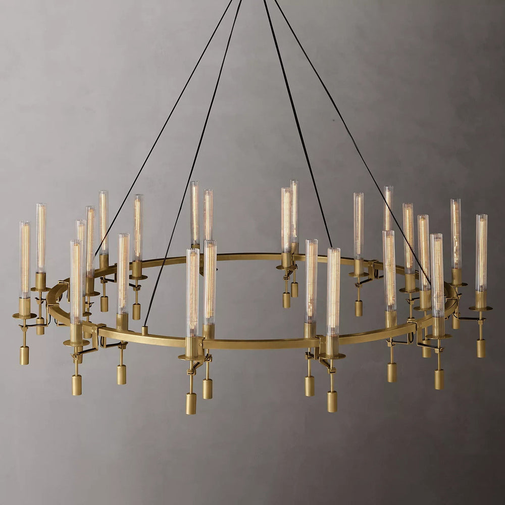 Fontanelle Vintage Glow Round Chandelier 70"