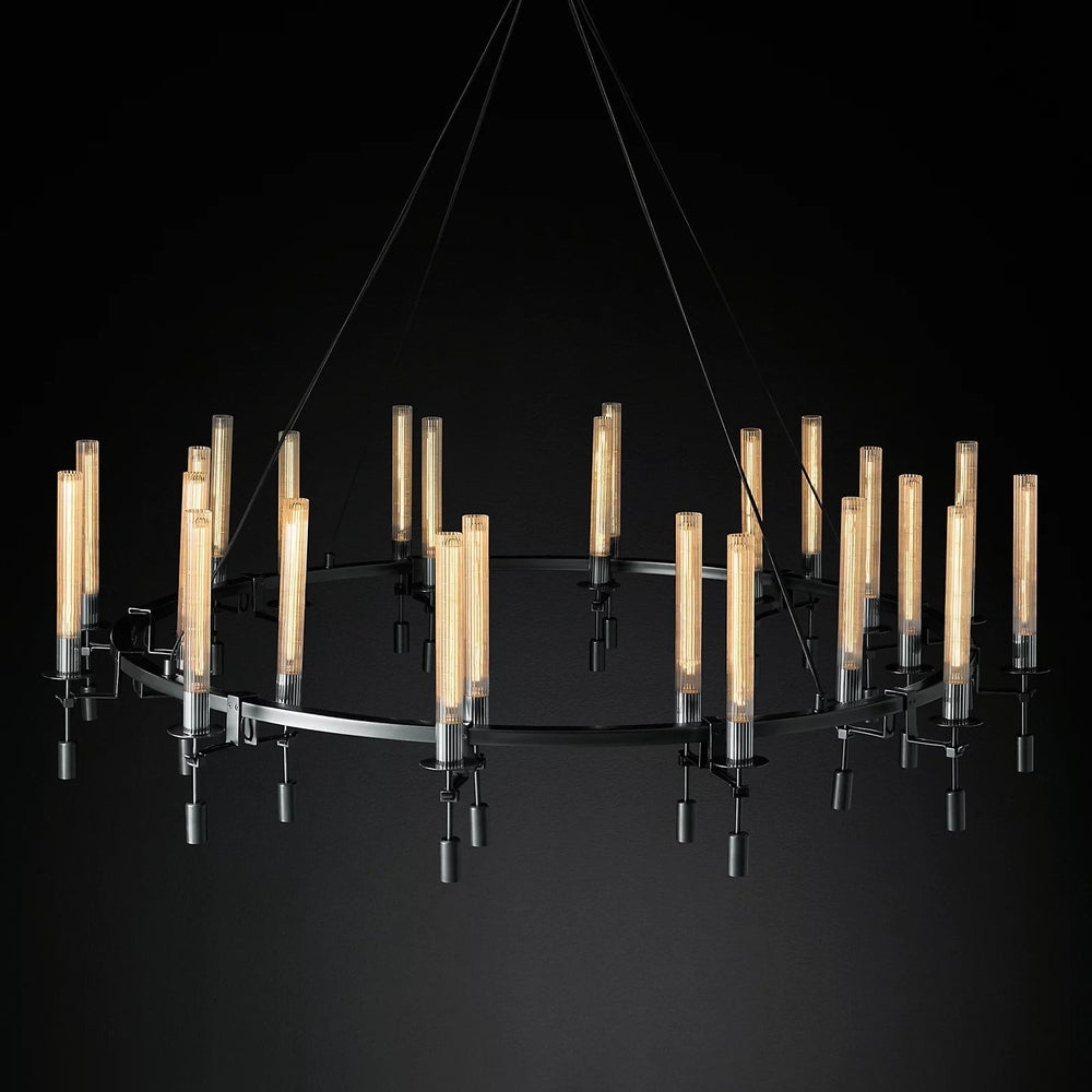 Fontanelle Vintage Glow Round Chandelier 70"