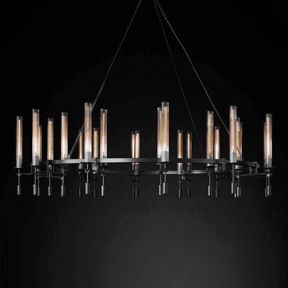 Fontanelle Vintage Glow Round Chandelier 70"
