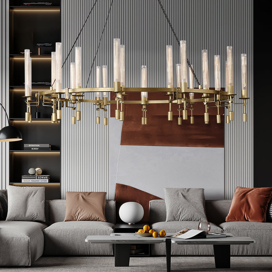 Fontanelle Vintage Glow Round Chandelier 70"