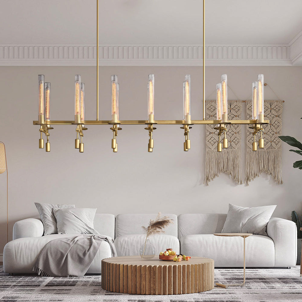 Fontanelle Vintage Glow Linear Chandelier 66"