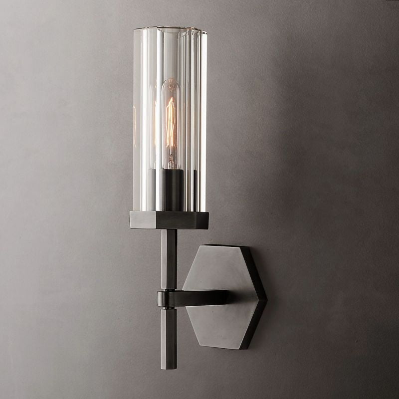 Lambert Hexagonal Glass Wall Sconce