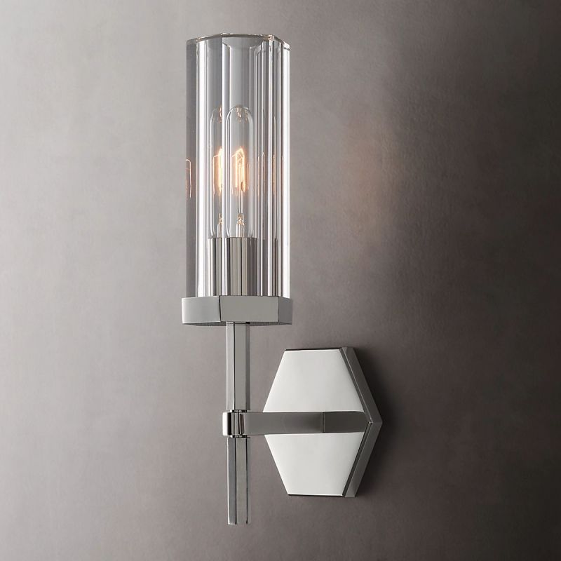 Lambert Hexagonal Glass Wall Sconce