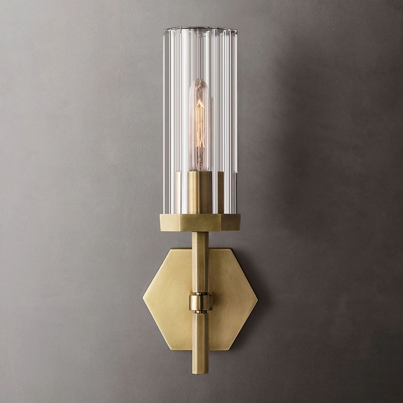 Lambert Hexagonal Glass Wall Sconce