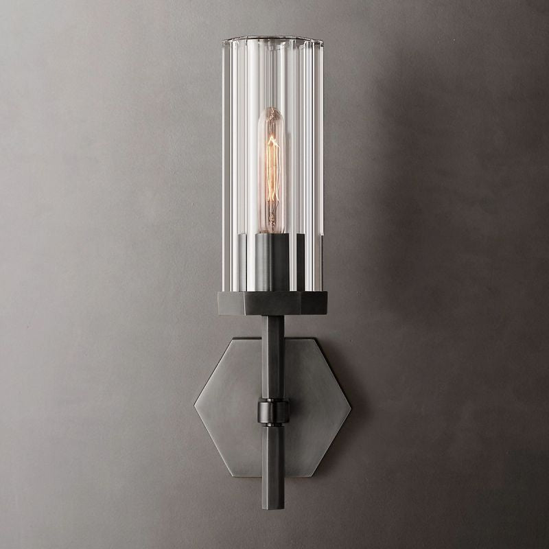 Lambert Hexagonal Glass Wall Sconce
