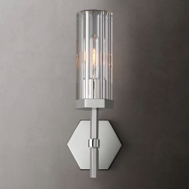 Lambert Hexagonal Glass Wall Sconce