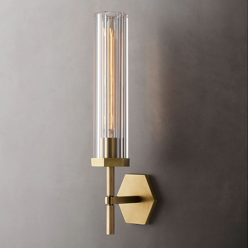 Lambert Hexagonal Glass Wall Sconce