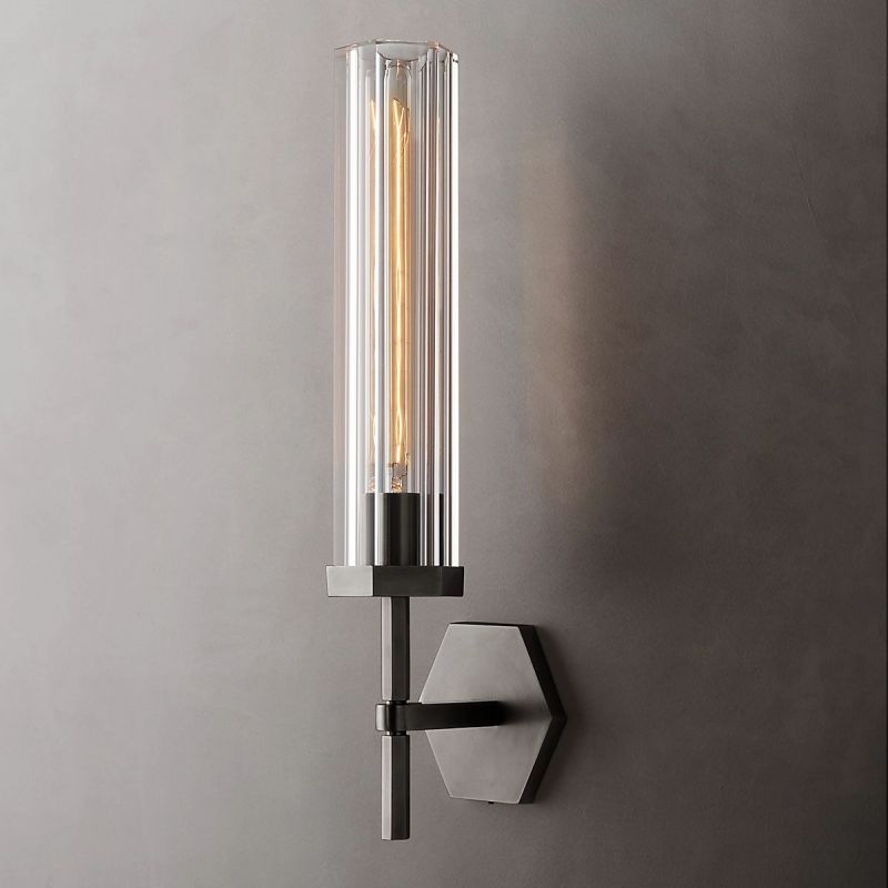 Lambert Hexagonal Glass Wall Sconce