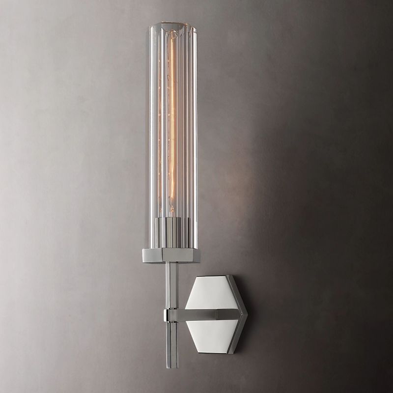 Lambert Hexagonal Glass Wall Sconce