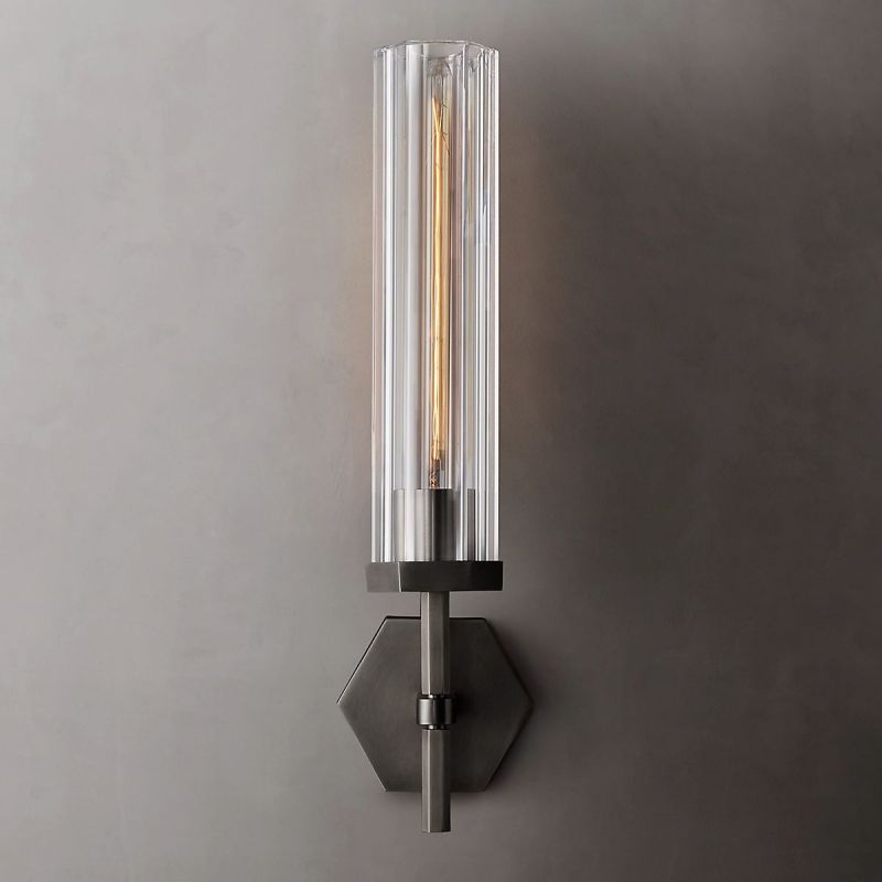 Lambert Hexagonal Glass Wall Sconce