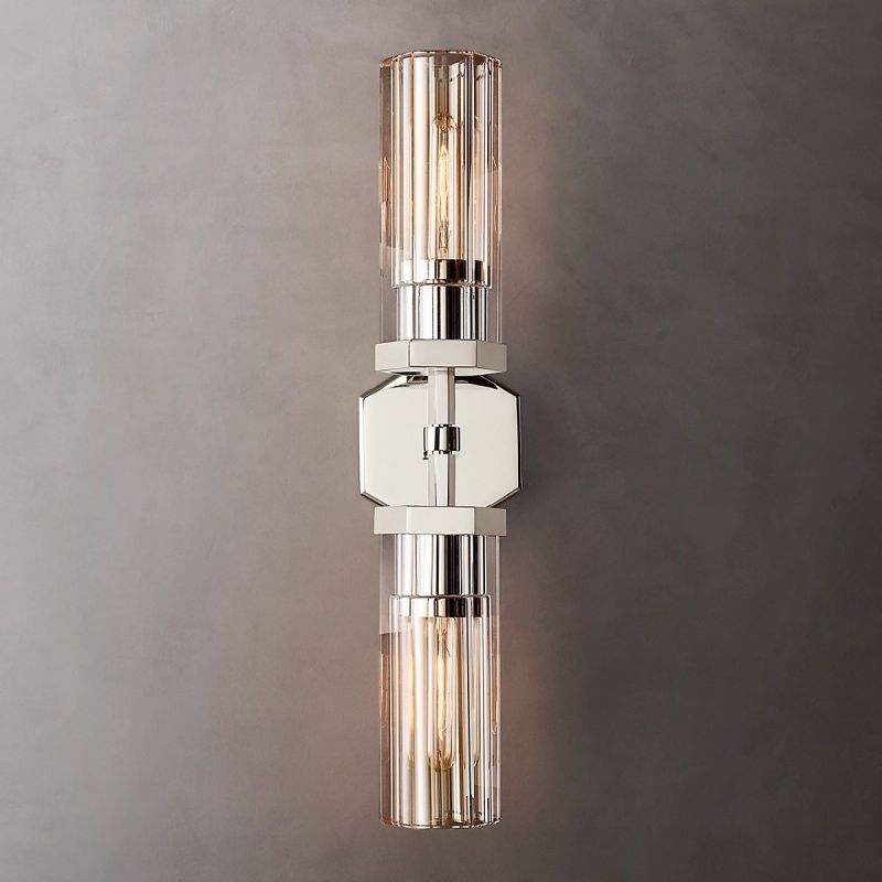 Lambert Hexagonal Glass Double Wall Sconce