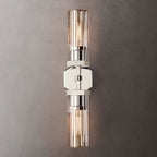 Lambert Hexagonal Glass Double Wall Sconce