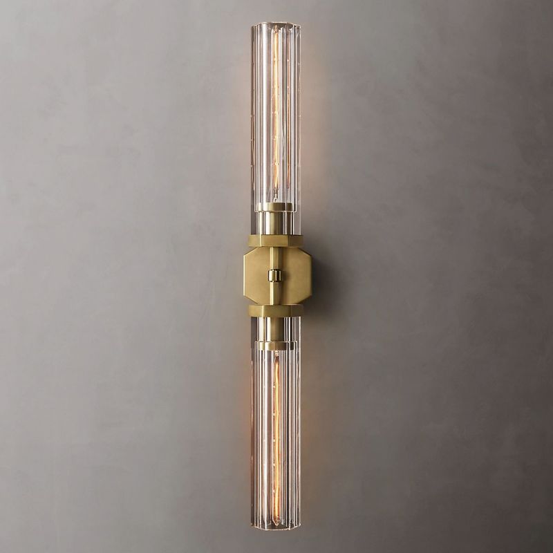 Lambert Hexagonal Glass Double Wall Sconce