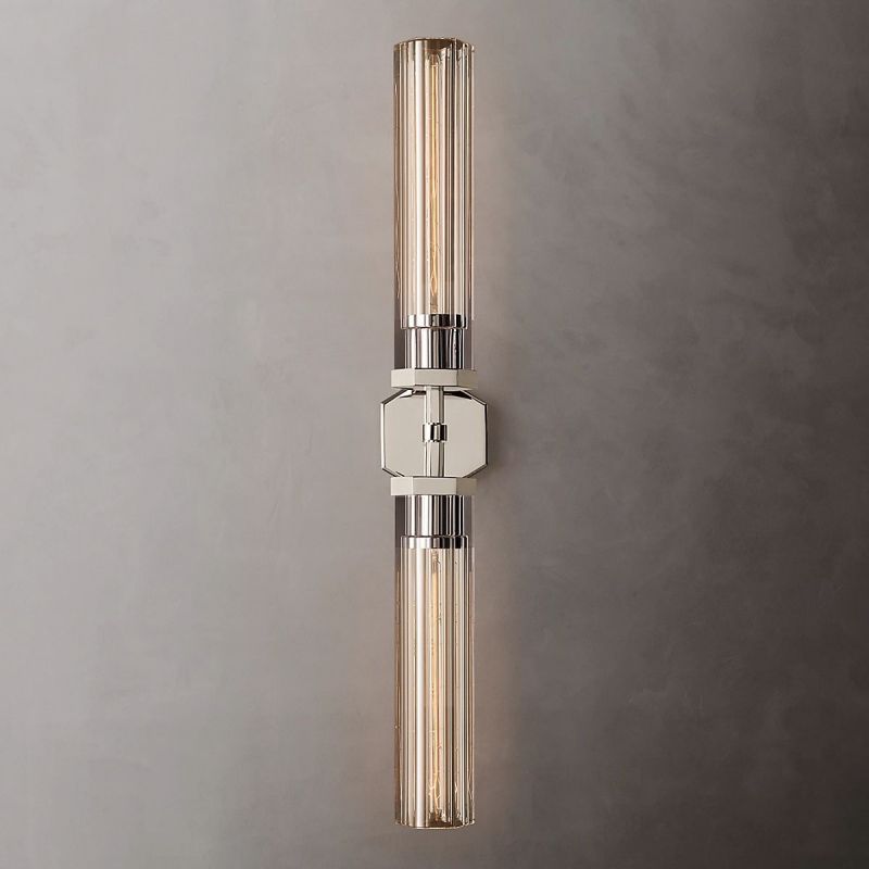 Lambert Hexagonal Glass Double Wall Sconce