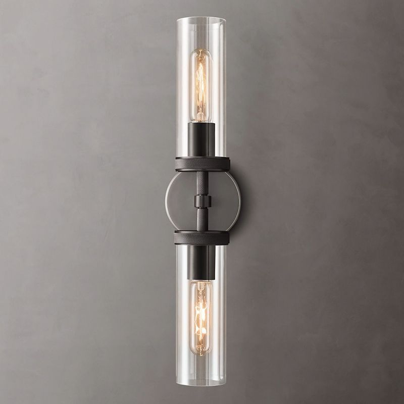 Lambert Cylindrical Glass Double Wall Sconce