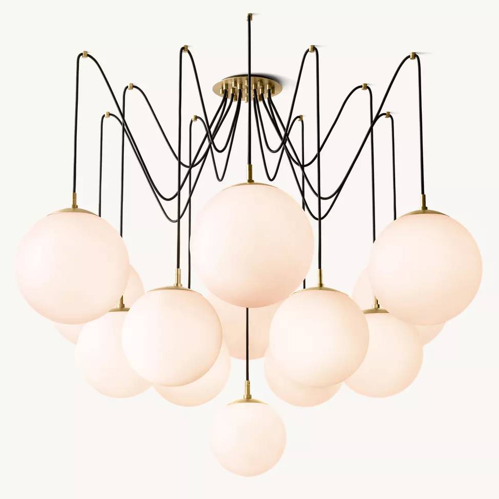 Aurella Globe Float Suspended Chandelier 62"