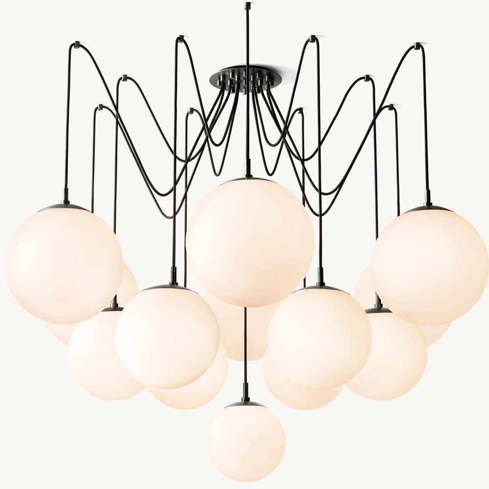 Aurella Globe Float Suspended Chandelier 62"