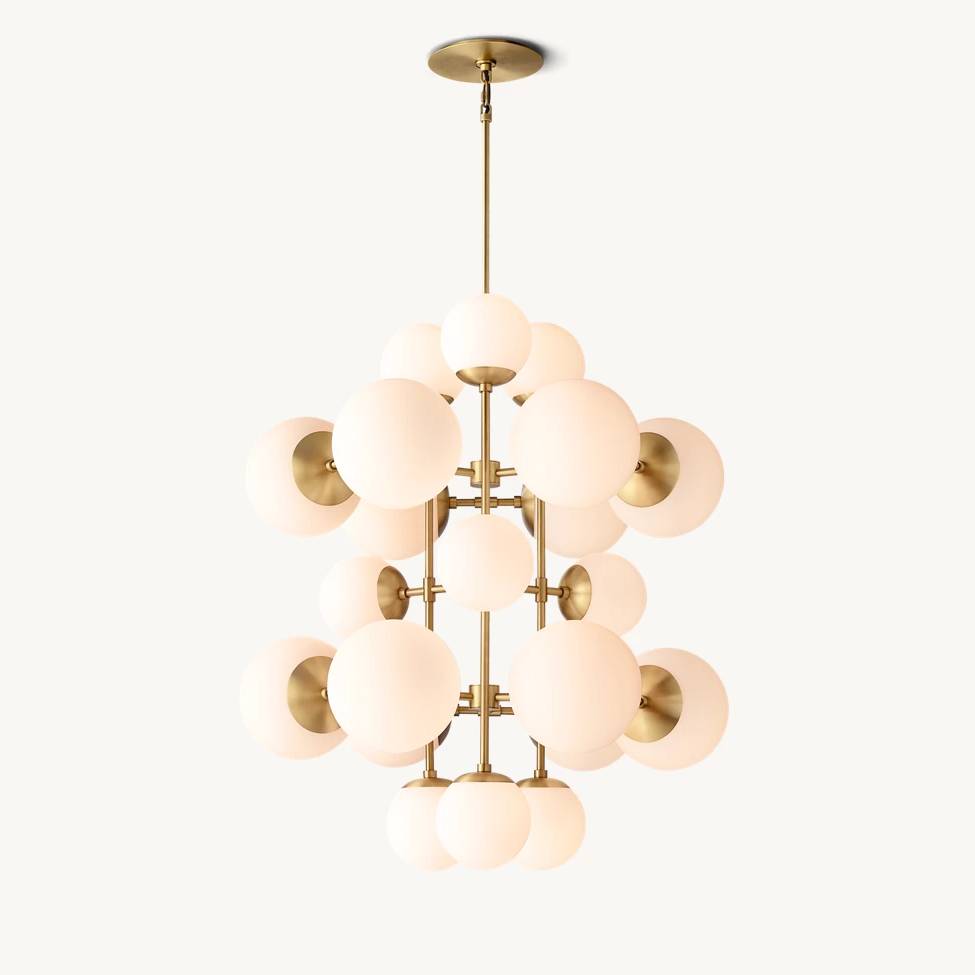 Aurella Globe Float Tall Chandelier 32"