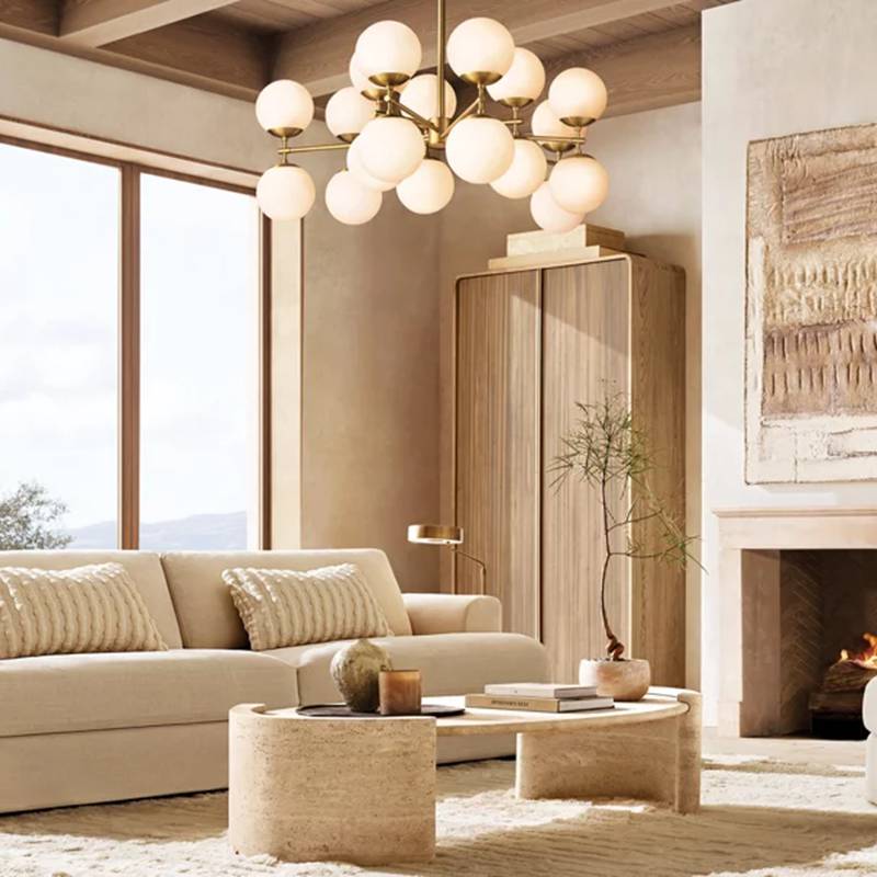 Aurella Globe Float Linear Chandelier 52"