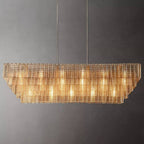 Sirene Draped Glass Rectangle Chandelier 77"