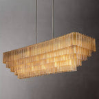 Sirene Draped Glass Rectangle Chandelier 77"