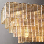 Sirene Draped Glass Rectangle Chandelier 77"