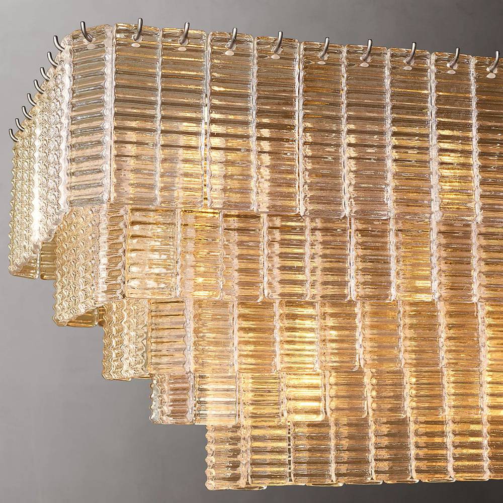 Sirene Draped Glass Rectangle Chandelier 77"