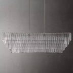 Sirene Draped Glass Rectangle Chandelier 77"