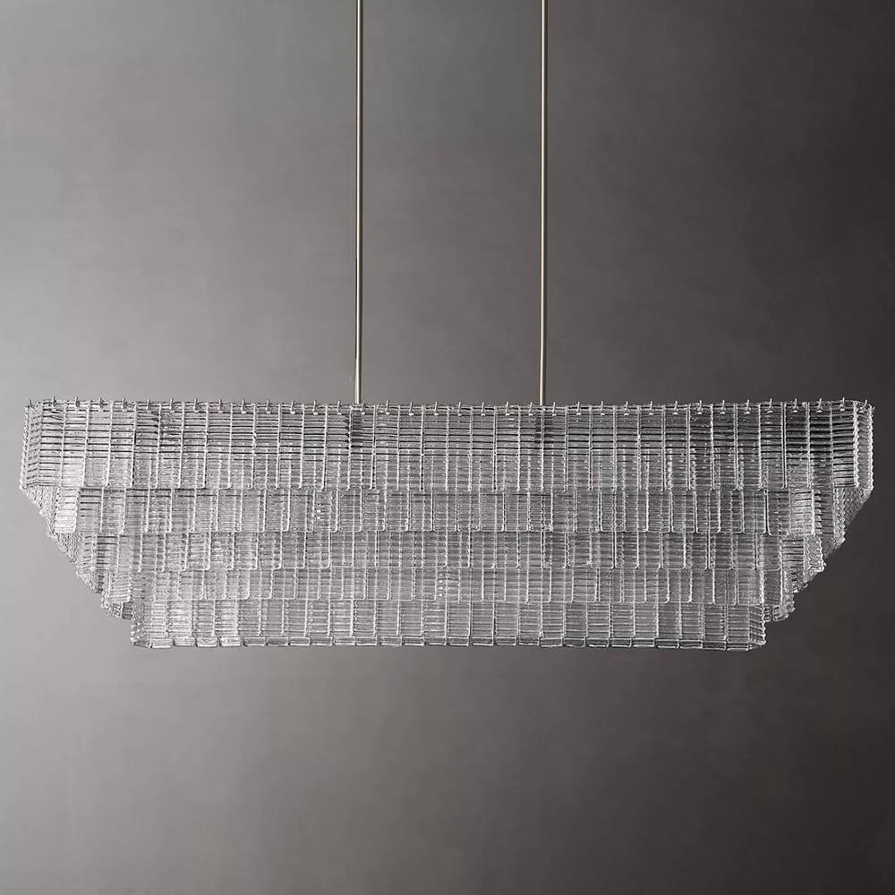 Sirene Draped Glass Rectangle Chandelier 77"